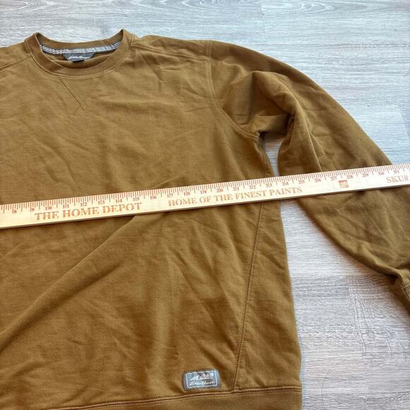 Eddie Bauer Men's Double Knit Crewneck Long Sleeve Shirt Dull Gold L - Picture 2 of 8